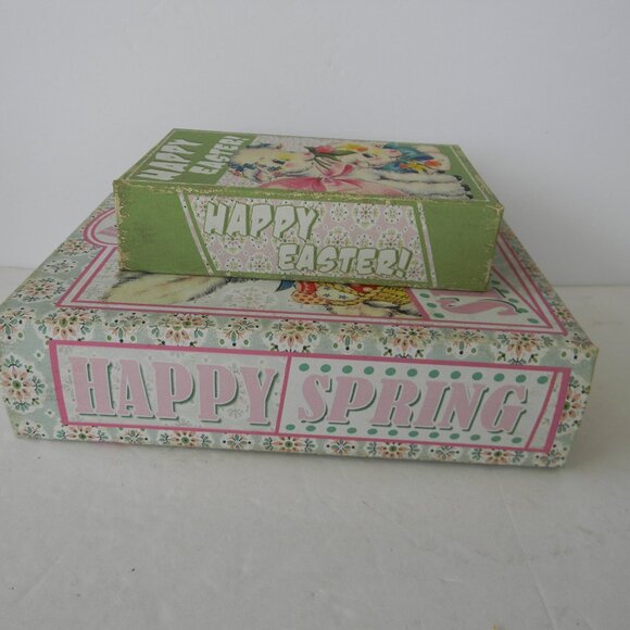 NEW Mr. Cottontail Set of 2 Nostalgic Easter Themed Nesting Books HOLLOW STACK - Picture 3 of 5